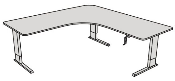 Height-Adjustable L-Shape Corner Desk